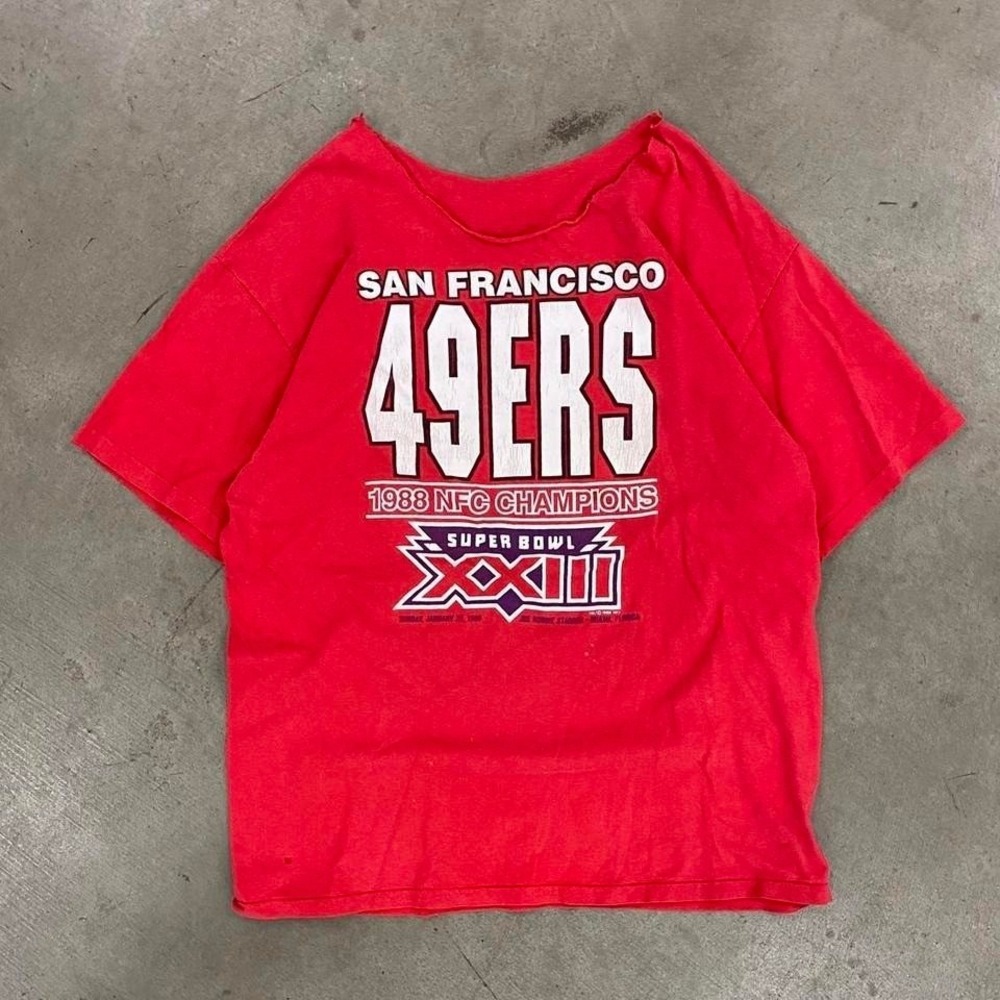 Vintage San Francisco 49ers 1988 NFC Champions Super Bowl XXIII Red Tee Shirt